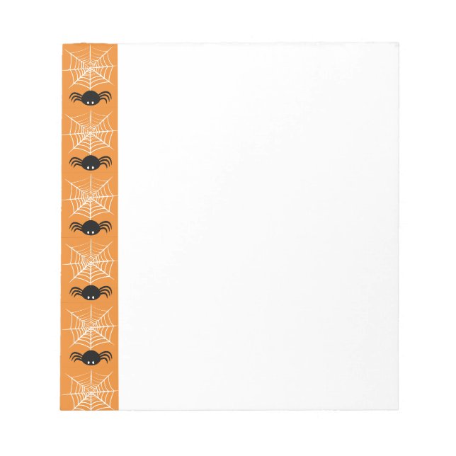 Spooky Halloween Spider Illustration Notepad (Front)