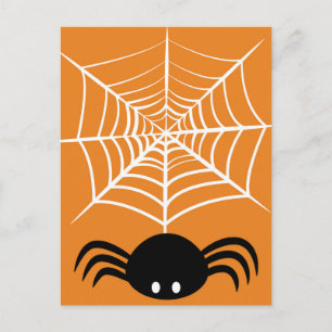 Spooky Halloween Spider Illustration Postcard