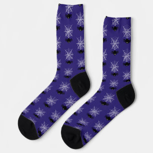 Spooky Halloween Spider Illustration Socks
