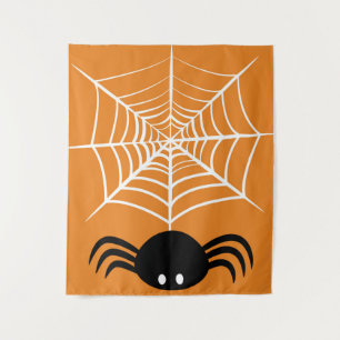Spooky Halloween Spider Illustration Tapestry