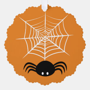 Spooky Halloween Spider Illustration Tree Decoration Card