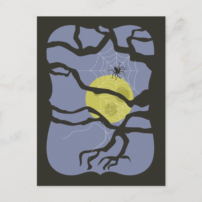 Spooky Halloween Spider Postcard (Front)