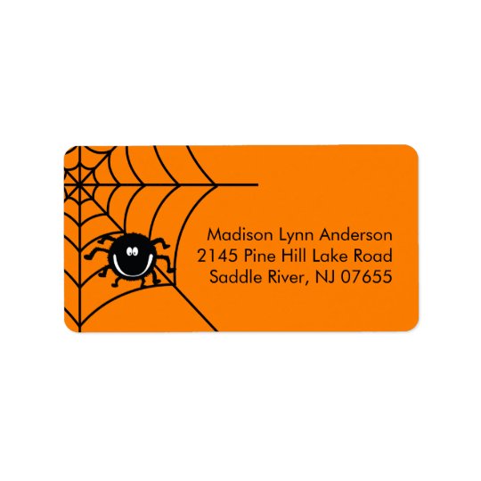 Spooky Halloween Spider Return Address Labels. Address Label