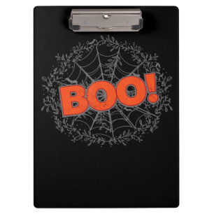 Spooky Halloween Spider Web Boo Gift Idea Clipboard
