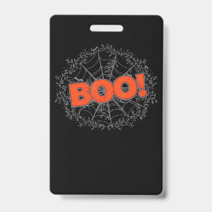 Spooky Halloween Spider Web Boo Gift Idea ID Badge