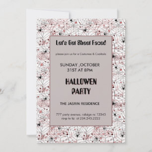 Spooky Halloween Spider Web Invitation