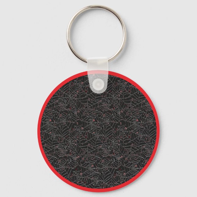 Spooky Halloween Spider Web Key Ring (Front)