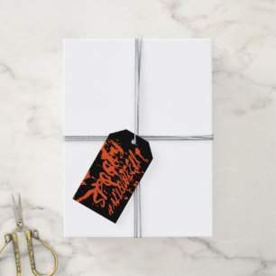 Spooky Halloween Splash Retro Red Orange Horror Gift Tags