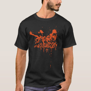 Spooky Halloween Splash Retro Red Orange Horror T-Shirt