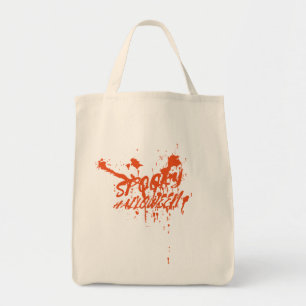 Spooky Halloween Splash Retro Red Orange Horror Tote Bag
