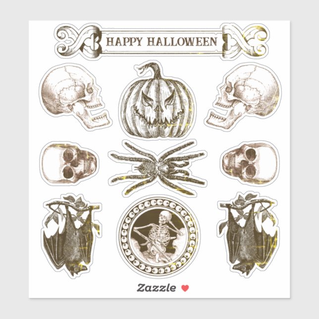 Spooky Halloween Stickers (Sheet)