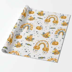 Spooky Halloween symbols pattern Wrapping Paper