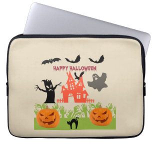 Spooky Halloween Tan Nightfall Laptop Sleeve