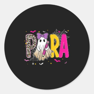 Spooky Halloween Teacher Para Counsellor Sped Prep Classic Round Sticker