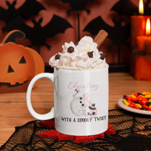 Spooky Halloween Teacher Two-Tone Coffee Mug