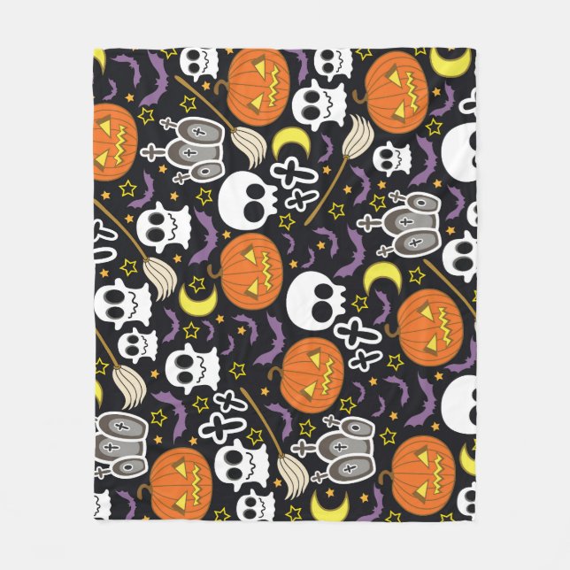 Spooky Halloween: Themed Background Design. Fleece Blanket (Front)