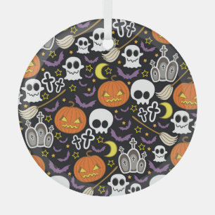 Spooky Halloween: Themed Background Design. Glass Tree Decoration