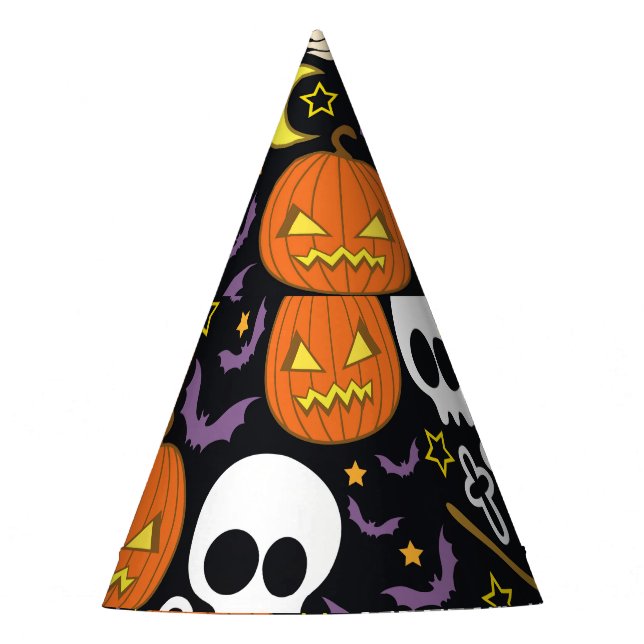 Spooky Halloween: Themed Background Design. Party Hat (Front)
