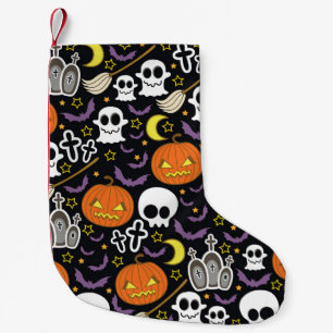 Spooky Halloween: Themed Background Design. Small Christmas Stocking