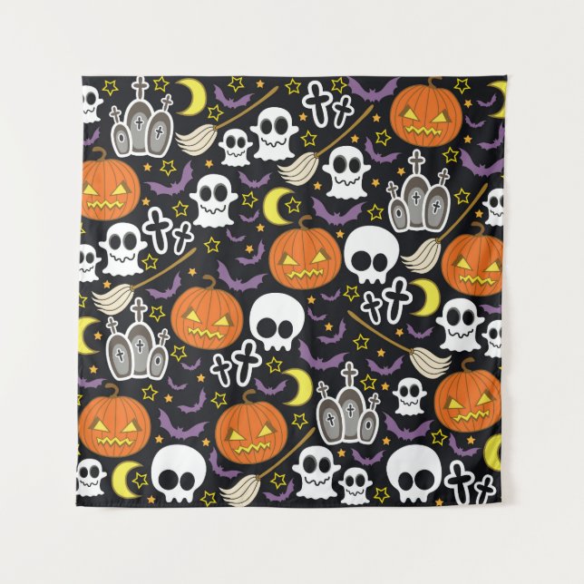 Spooky Halloween: Themed Background Design. Tapestry (Front)