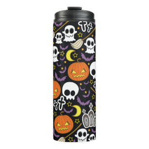 Spooky Halloween: Themed Background Design. Thermal Tumbler