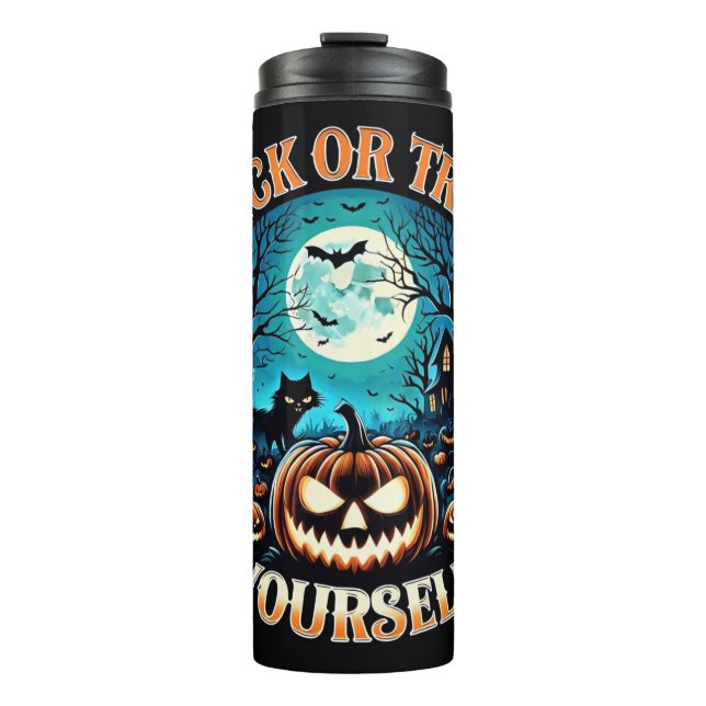 Spooky Halloween Thermal Tumbler - Trick or Treat (Front)