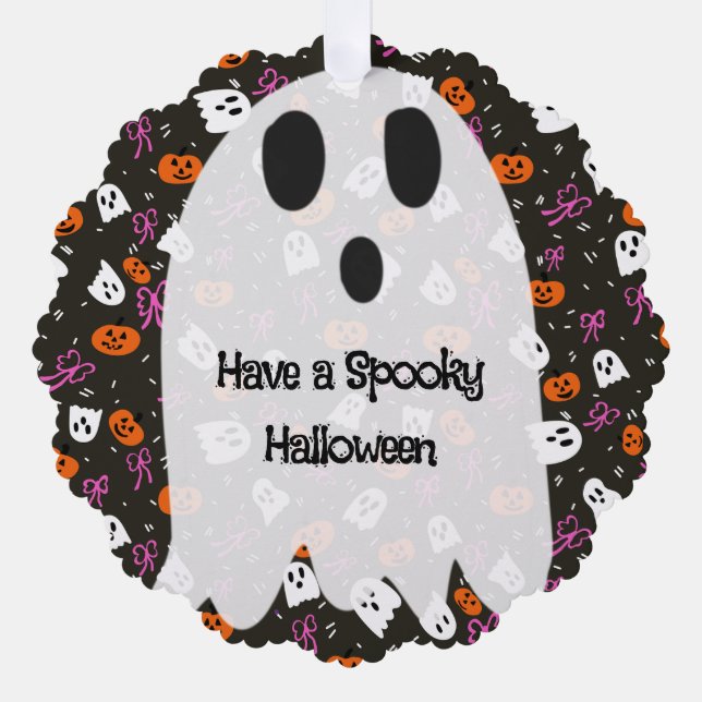 Spooky Halloween  Tree Decoration Card (Front)