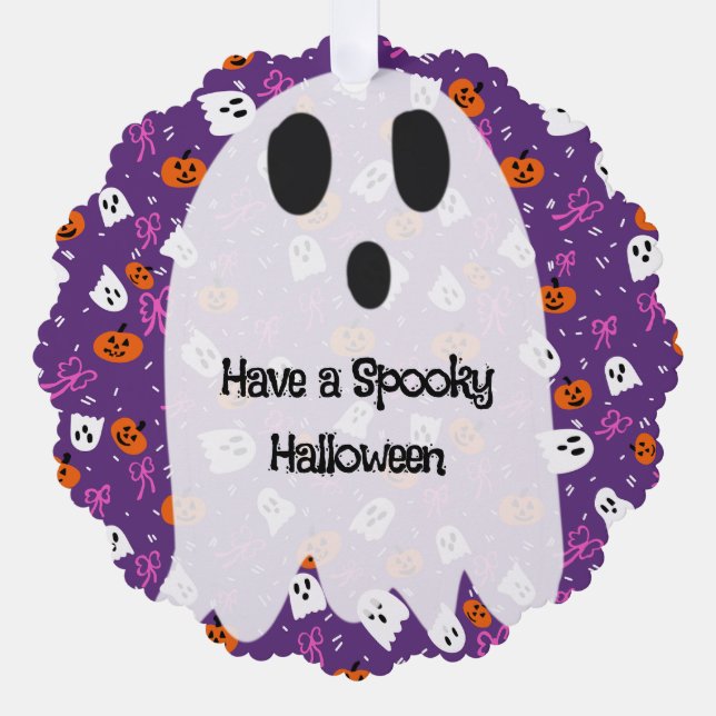 Spooky Halloween  Tree Decoration Card (Front)