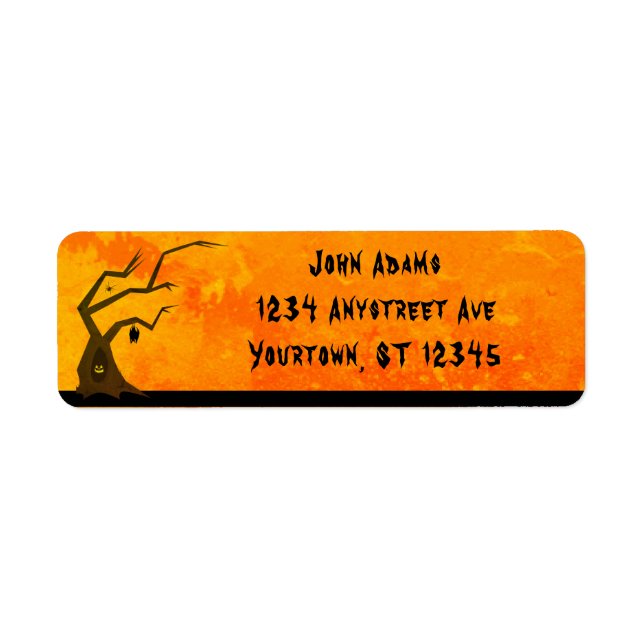 Spooky Halloween Tree Return Address Label (Front)