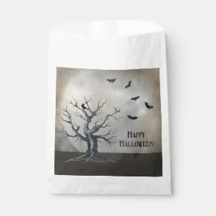 Spooky Halloween Tree with Raven and Bats Favour Bag