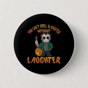 Spooky Halloween Trick Or Treat Funny Hockey Mask 6 Cm Round Badge