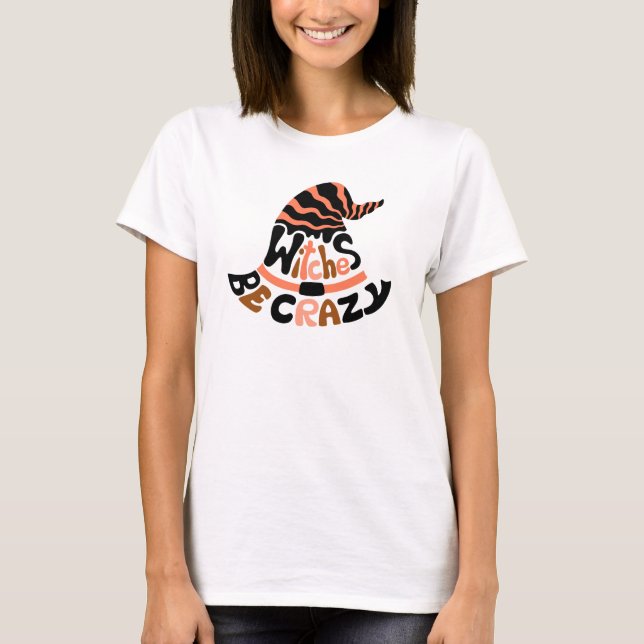 Spooky Halloween Vibe-Witches by Crazy Hat T-Shirt (Front)