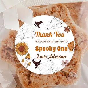  Spooky Halloween Vintage Birthday Party  Classic Round Sticker