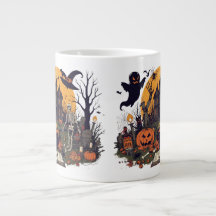 Spooky Halloween Vintage Design – Ghost, Pumpkin 