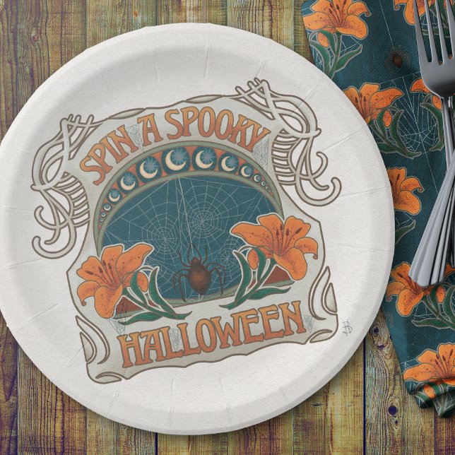 Spooky Halloween Vintage Style Paper Plate (Spooky Halloween Vintage Style Paper Plates-Coordinating Designs Create the Perfect Look.)