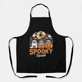 Spooky Halloween Witch Funny Horror Sloths Essenti Apron