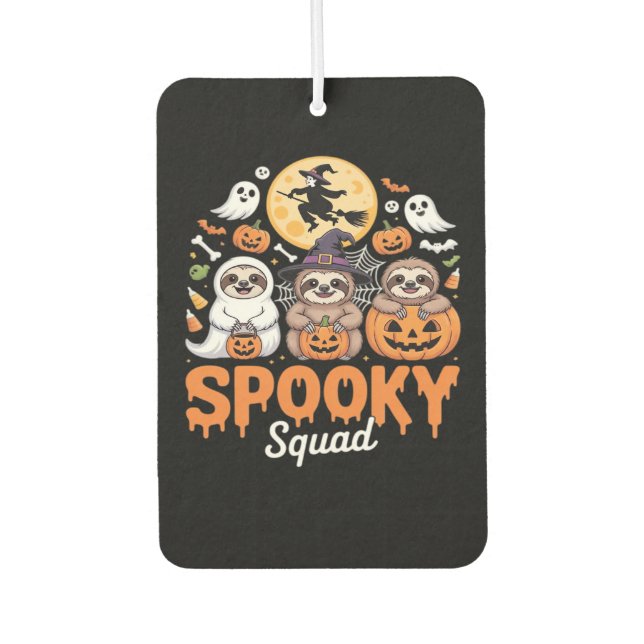 Spooky Halloween Witch Funny Horror Sloths Essenti Car Air Freshener (Front)
