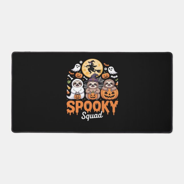 Spooky Halloween Witch Funny Horror Sloths Essenti Desk Mat (Front)