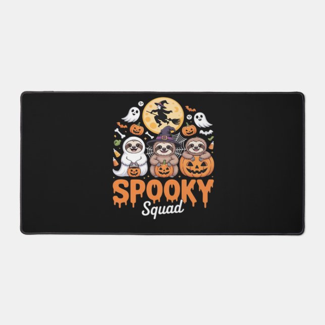 Spooky Halloween Witch Funny Horror Sloths Essenti Desk Mat (Front)