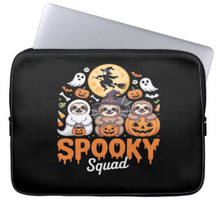 Spooky Halloween Witch Funny Horror Sloths Essenti Laptop Sleeve