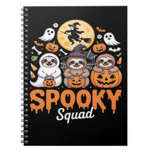Spooky Halloween Witch Funny Horror Sloths Essenti Notebook