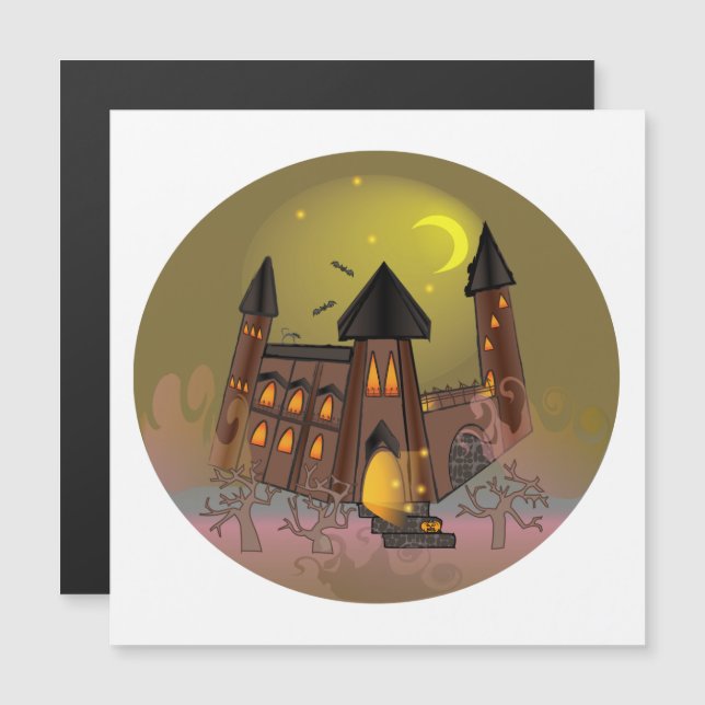 Spooky Halloween witch house and vampires castle  (Front/Back)
