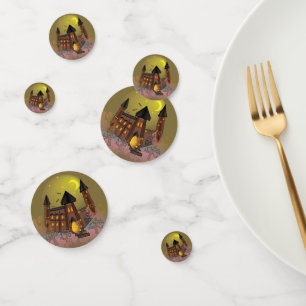 Spooky Halloween witch house and vampires castle Confetti