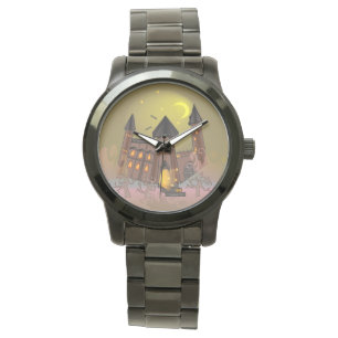Spooky Halloween witch house and vampires castle Watch