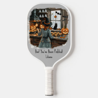 Spooky Halloween Witch Pumpkins Jack-o-Lanterns  Pickleball Paddle