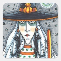 SPOOKY HALLOWEEN WITCH, WEARING BLACK CAT JEWELERY