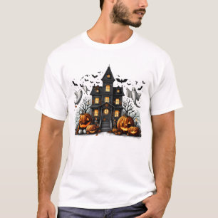 Spooky Halloween with pumpkins and ghosts T-Shirt