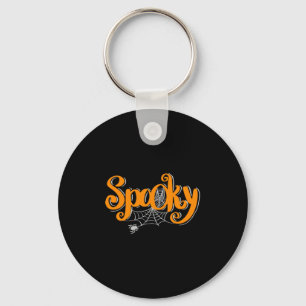 Spooky Halloween with Spider and spider web Key Ring