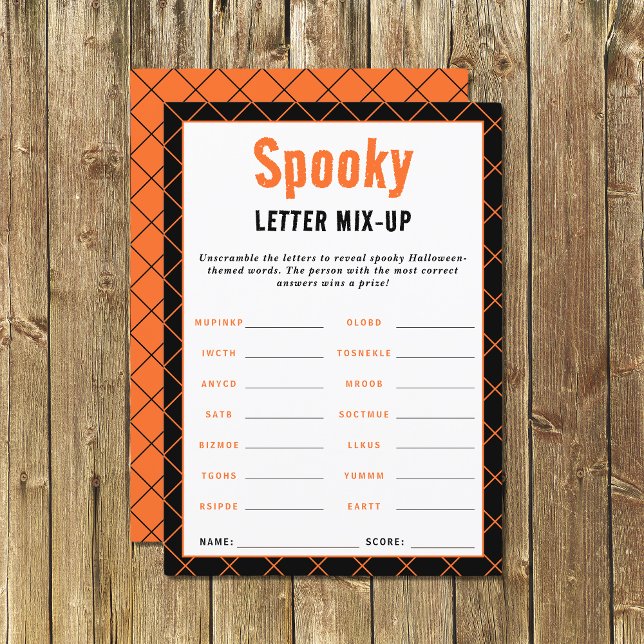 Spooky Halloween Word Games Word Scramble (Creator Uploaded)