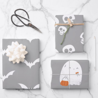 Spooky Halloween Wrapping Paper Sheet